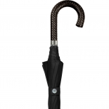 Eberhard Göbel Herrenschirm Edelpolyester Flechtleder dunkelbraun