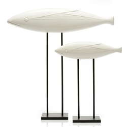 Bitossi Skulptur Fische  weiß