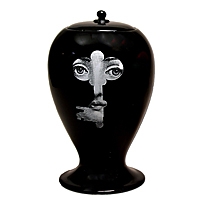 Bitossi Fornasetti Vase Lock and Key in  schwarz