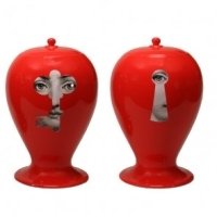 Bitossi Fornasetti Vase Lock and Key in  rot