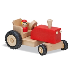 Holztiger Holzspielzeug Bauernhof  mit Traktor