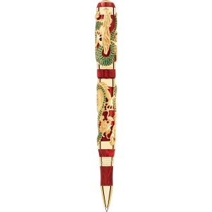 Montegrappa Rollerball Icons Dragon Bruce Lee Gold mit Smaragden 
