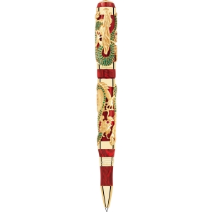 Montegrappa Rollerball Icons Dragon Bruce Lee Gold mit Smaragden 