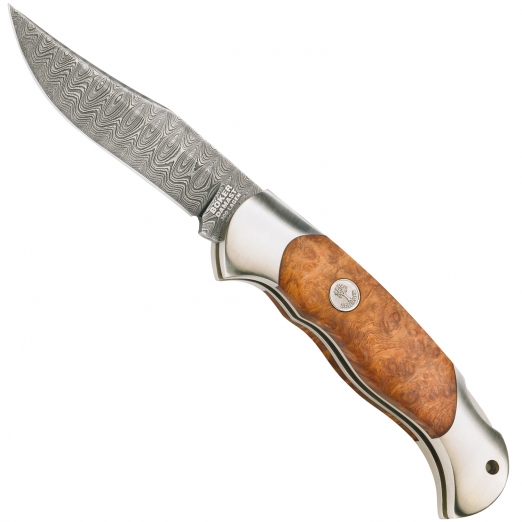 Böker Taschenmesser Damast mit Aboina Holz 
