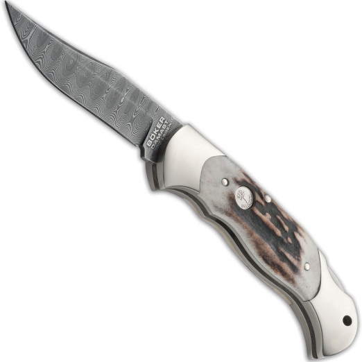 Böker Taschenmesser Hirschhorn Damast 