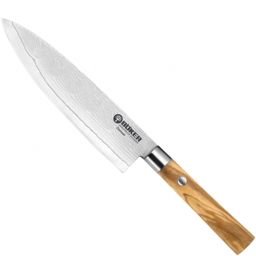 Böker Kochmesser klein Damast Olivenholz 