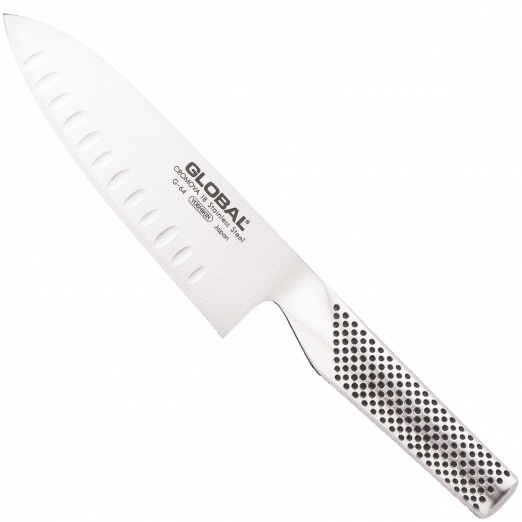 Global G-64 Santoku Fischmesser mit Kullenschliff 18 cm 