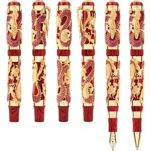 Montegrappa Fller Icons Dragon Bruce Lee Gold mit Rubin 