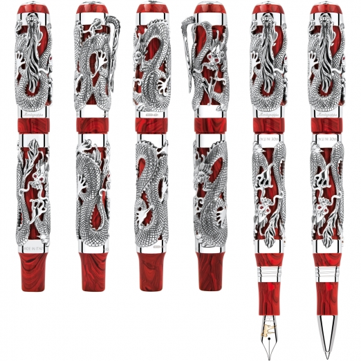 Montegrappa Füller Icons Dragon Bruce Lee Gold mit schwarzen Diamanten 