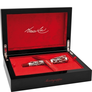 Montegrappa Rollerball Icons Dragon Bruce Lee Gold mit schwarzen Diamanten 